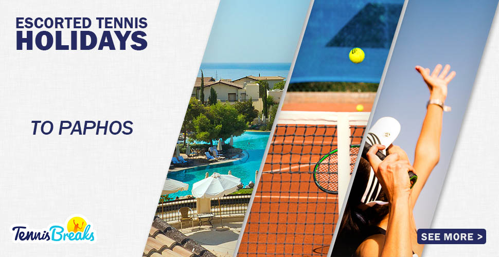 4 Night Break for Improver to Good Club Players in Paphos, Cyprus 23-27 March 2022 (14 hours of tennis). From £499.